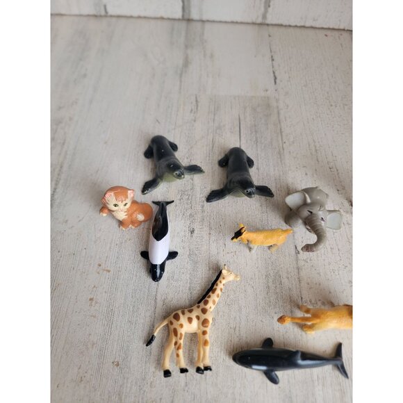 Safari zoo animal variety seal giraffe goat cat playset toy figure - Picture 2 of 6